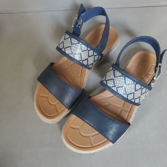 BOC Jorunn Navy Blue Strappy Fabric Upper Slingback Sandals Size 9M - Picture 2 of 12